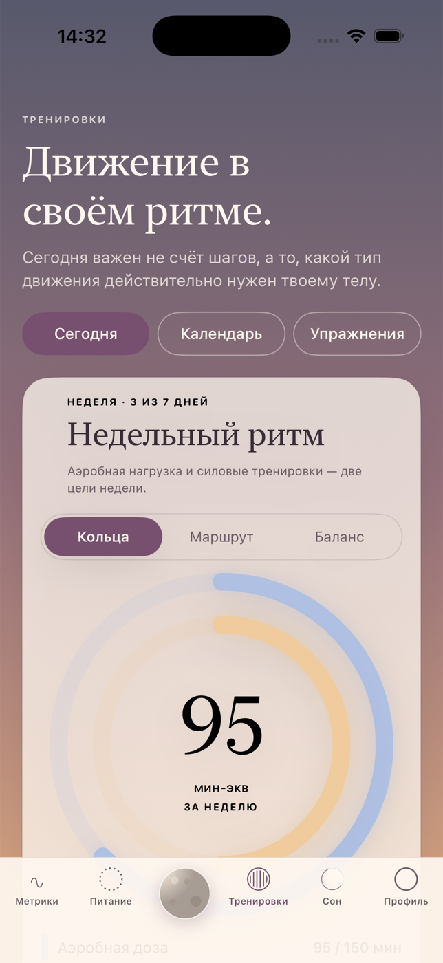 Актуальный экран приложения Спутник 3